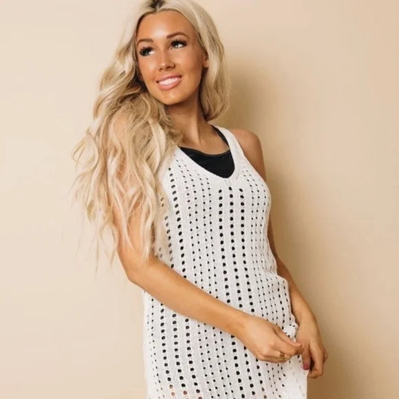 Swim | New Crochet Mini Beach Dress | Poshmark
